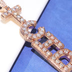 Iced Out Moissanite Letter Pendant Necklace VVS