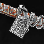 Openable Holy Bible Book Pendant — Stainless Steel