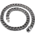 Gothic Skull Link Chains Necklace for Men Punk Stainless Steel Statement Halloween Skeleton Jewelry Accessories Men's