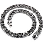 Gothic Skull Link Chains Necklace for Men Punk Stainless Steel Statement Halloween Skeleton Jewelry Accessories Men's