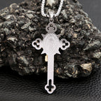 Vintage Christian Jesus Cross Pendant Necklace Men's Stainless Steel Religious Jesus Necklaces Prayer Baptism Jewelry