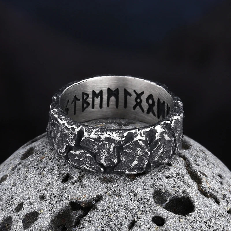 Viking Nordic Rune Band Ring for Men — Stainless Steel