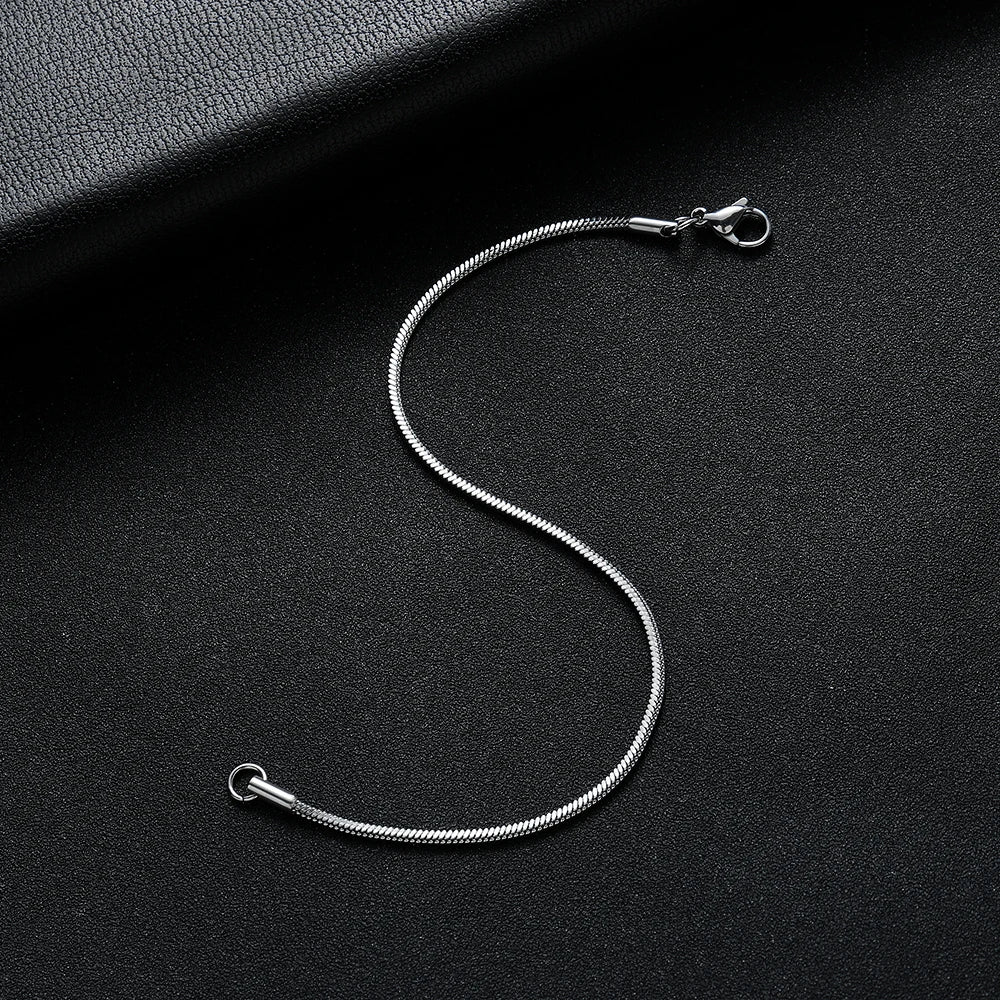 Square Snake Chain Bracelet 2mm — 316L Stainless Steel, 18-20cm