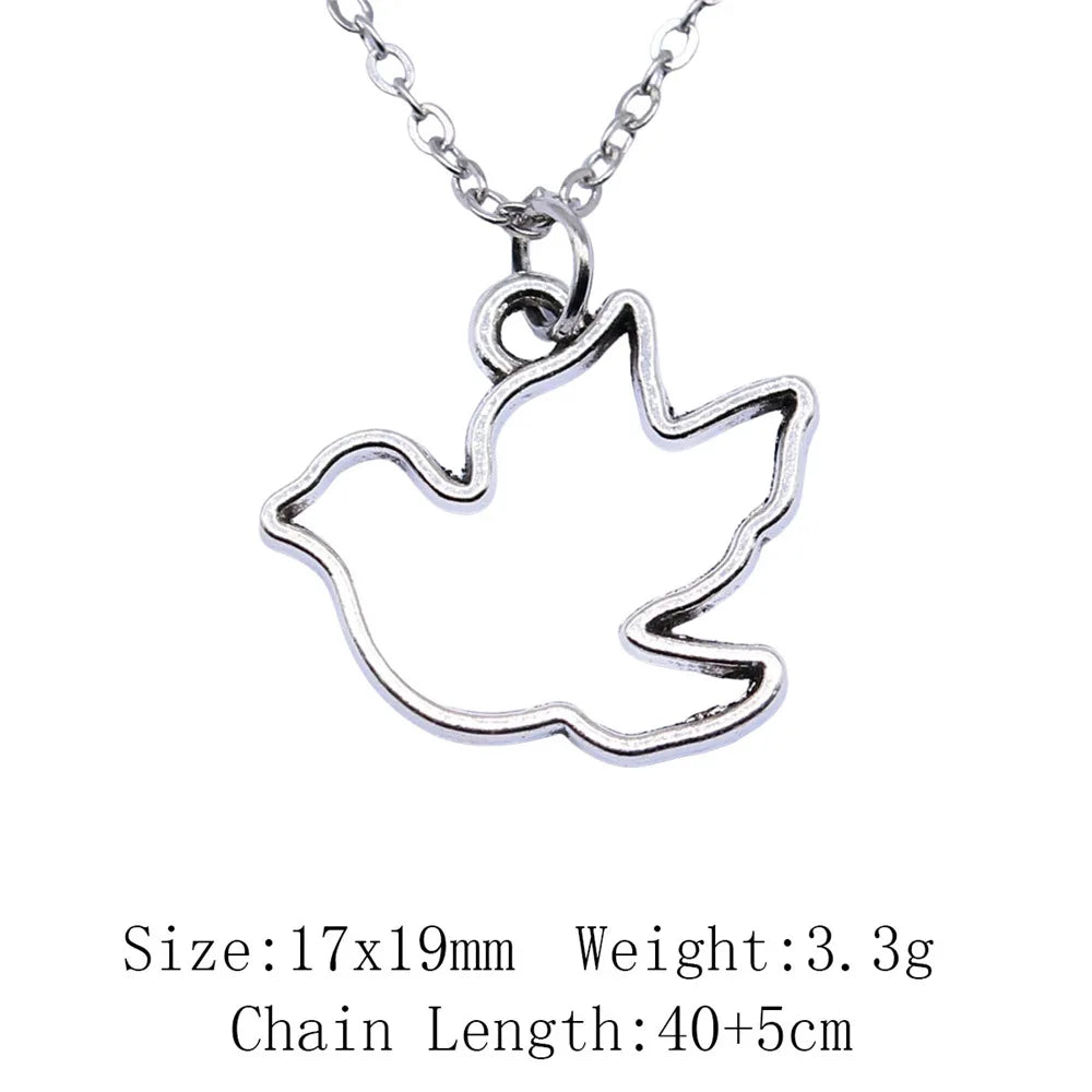 New Fashion Peace Symbol Pendants Necklace Jewelry Gift Peace Sign Peace Dove Necklace For Women