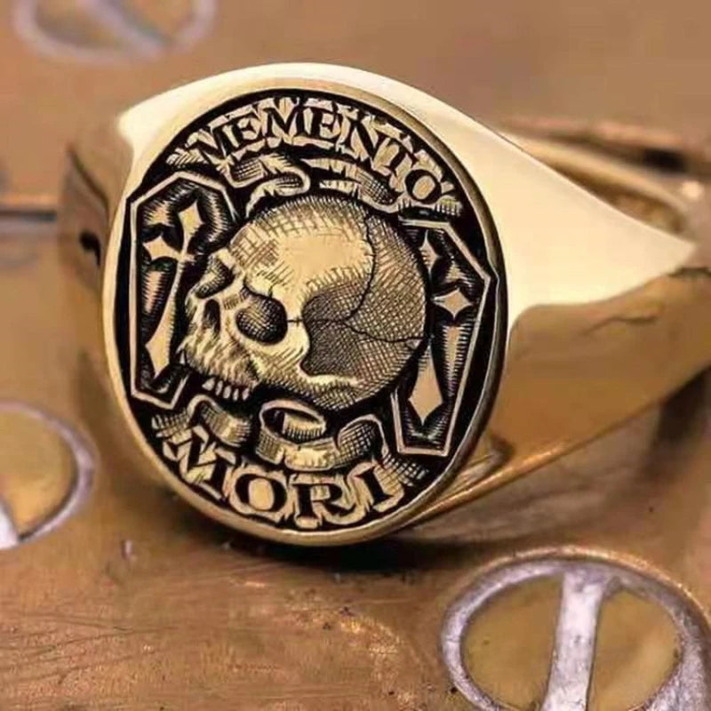 Skull Cross Ring — Gothic Vintage