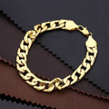 Luxury 24K 9999 Pure Gold real gold Men Women 6mm 8MM Necklace Cuban Chain Hip Hop Punk Necklace