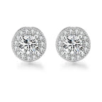 Silver Magnetic Earrings CZ Clip Non-Piercing