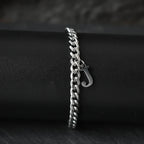 A-Z Initial Letter Cuban Chain Bracelet — Stainless Steel
