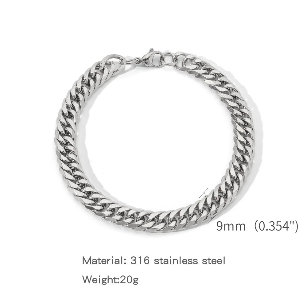 Square Ball Chain Bracelet — Stainless Steel