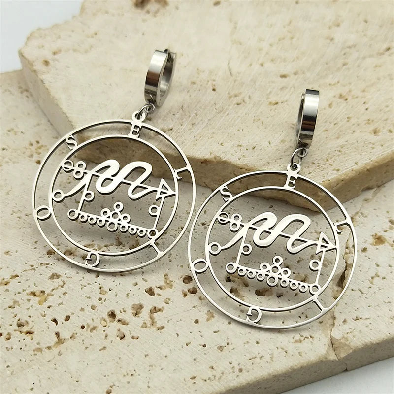 Sigil Lucifer Hoop Earrings — Stainless Steel