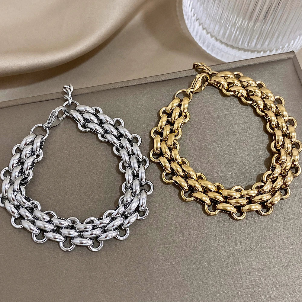 Chunky Thick Chain Statement Bracelet for Men — Stainless Steel