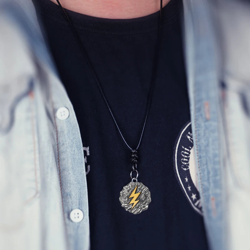 Wrath of Zeus Lightning Bolt Silver necklace the sterling silver pendant for Men Fine Jewelry