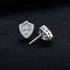 Iced Out Cross Stud Earrings — 925 Silver