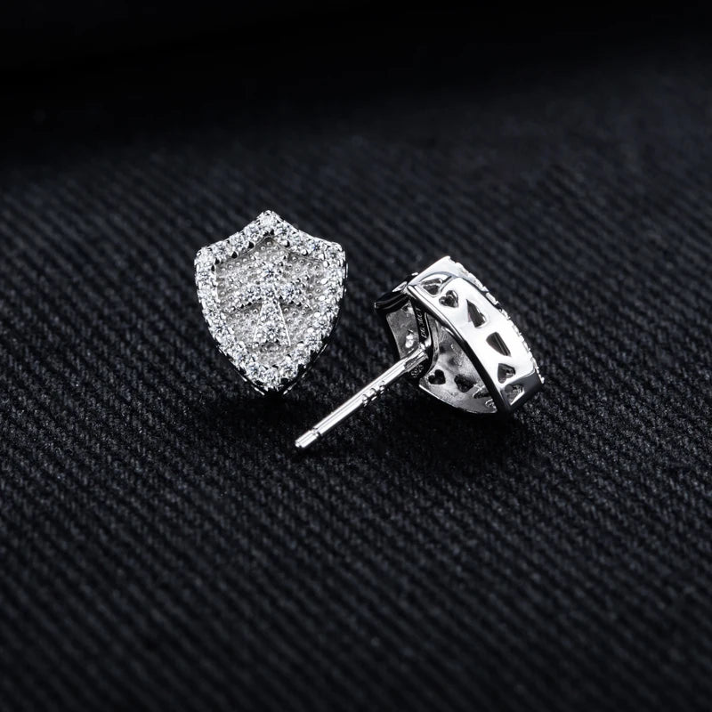 Iced Out Cross Stud Earrings — 925 Silver