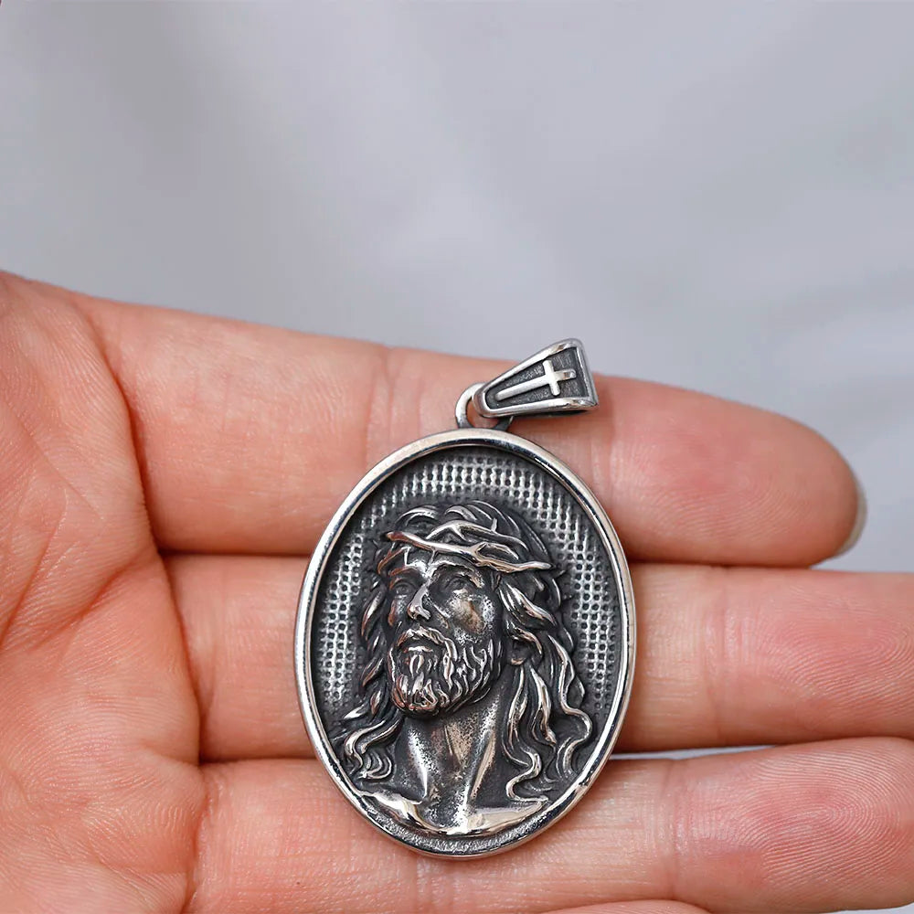 Jesus Cross Stainless Steel Pendant Necklace