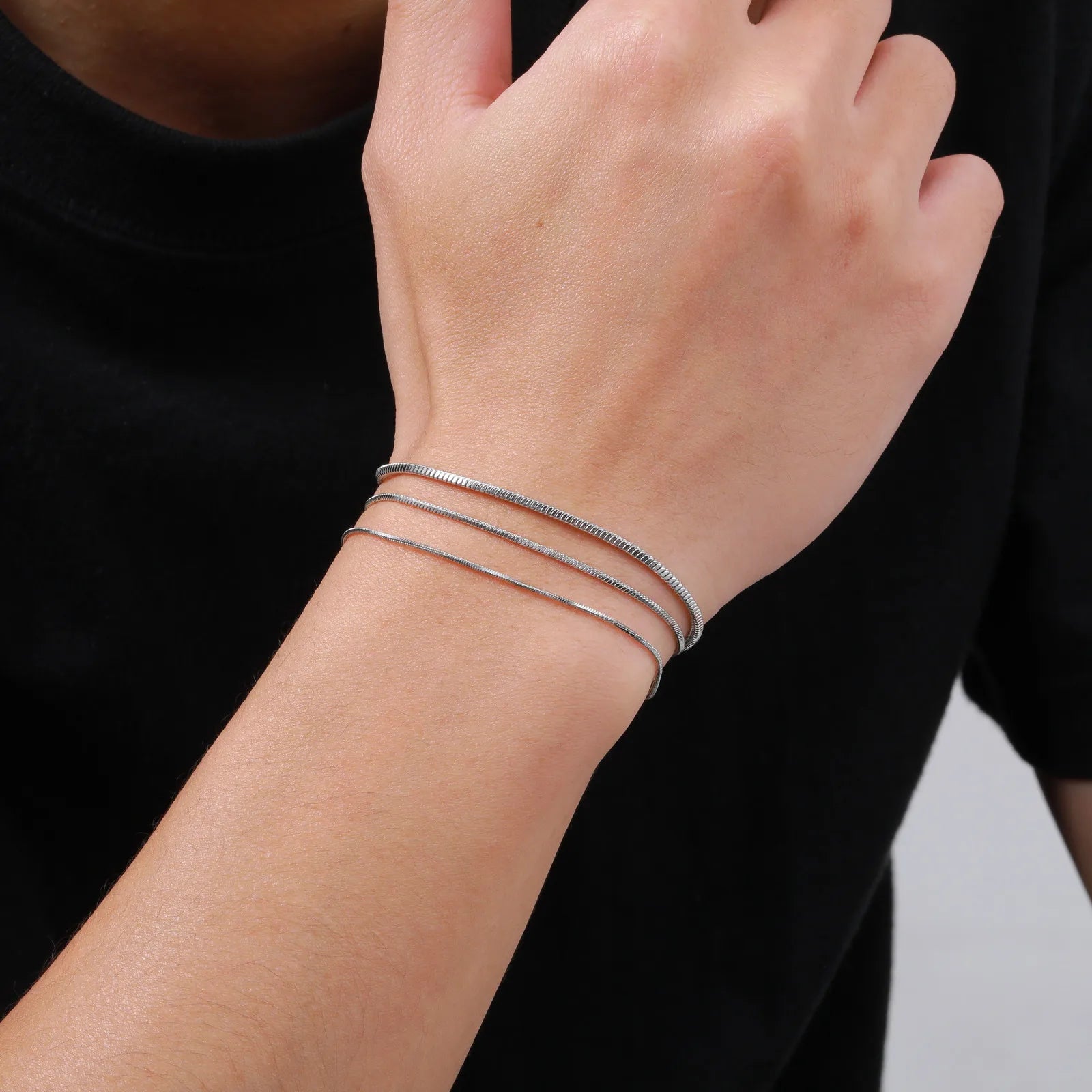Two-Tone Snake Chain Bracelet — Stainless Steel