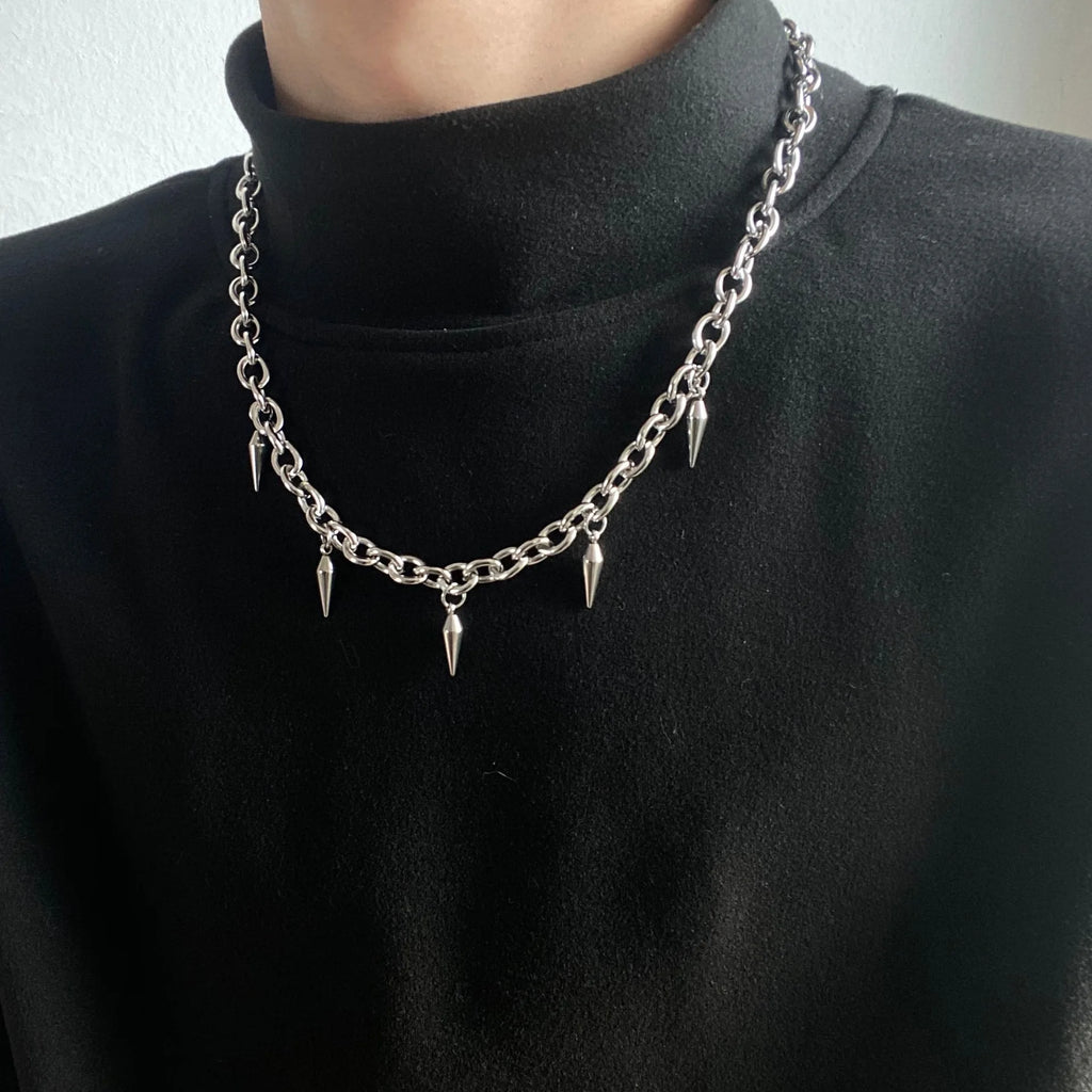 Punk Razor Spike Pendant Necklace