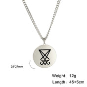 Sigil Of Lucifer Pendant Necklace Stainless Steel Seal Of Satan Satanic 2023 New Fashion Amulet Necklace Jewelry for