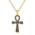 Unique Vintage Ankh Cross Necklace Unisex Stainless Steel Eye Of Horus Amulet Pendant Egyptian Jewelry Gifts
