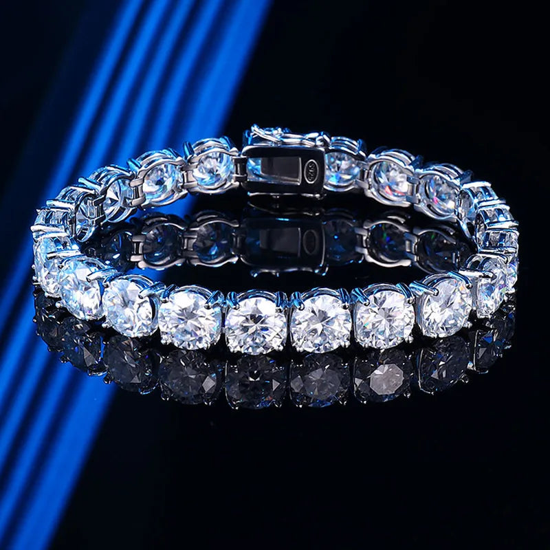 2mm 925 Sterling Silver Moissanite Bracelet 3mm D VVS1 Diamond with GRA for Women Sparkling Wedding Party Fine Jewelry