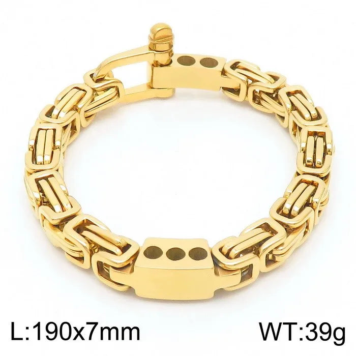 Byzantine Emperor Chain Bracelet — Stainless Steel 7mm