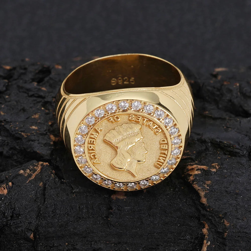 18K Gold 925 Silver Moissanite Ring Iced Out