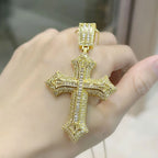 14K White Gold Lab Diamond Cross Pendant Party Wedding Pendants Necklace for Women Men Anniversary Jewelry Gift