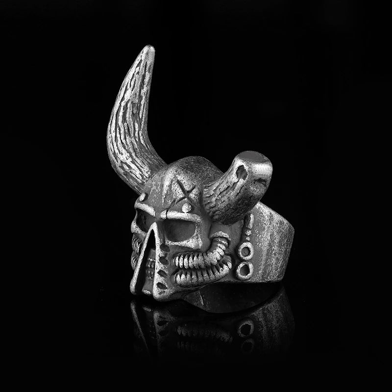 Cool Good Detail Broken Angle Skull Evil Ring Norse Punk Rock 316 L Stainless Steel Rings Biker Punk Jewelry