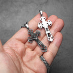 Jesus Hollow Cross Pendant — Stainless Steel