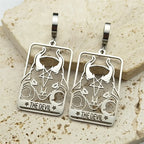 Star Moon Steel Earrings Vintage Goat Sheep Head