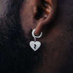 Crystal Heart Hoop Earrings — Stainless