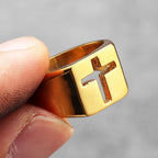 Cross Hollow Ring Stainless Steel