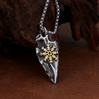 Compass Viking Steel Pendant Vintage Spear Nordic