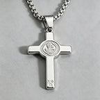 Cross Saint Benedict Steel Pendant Cruz San