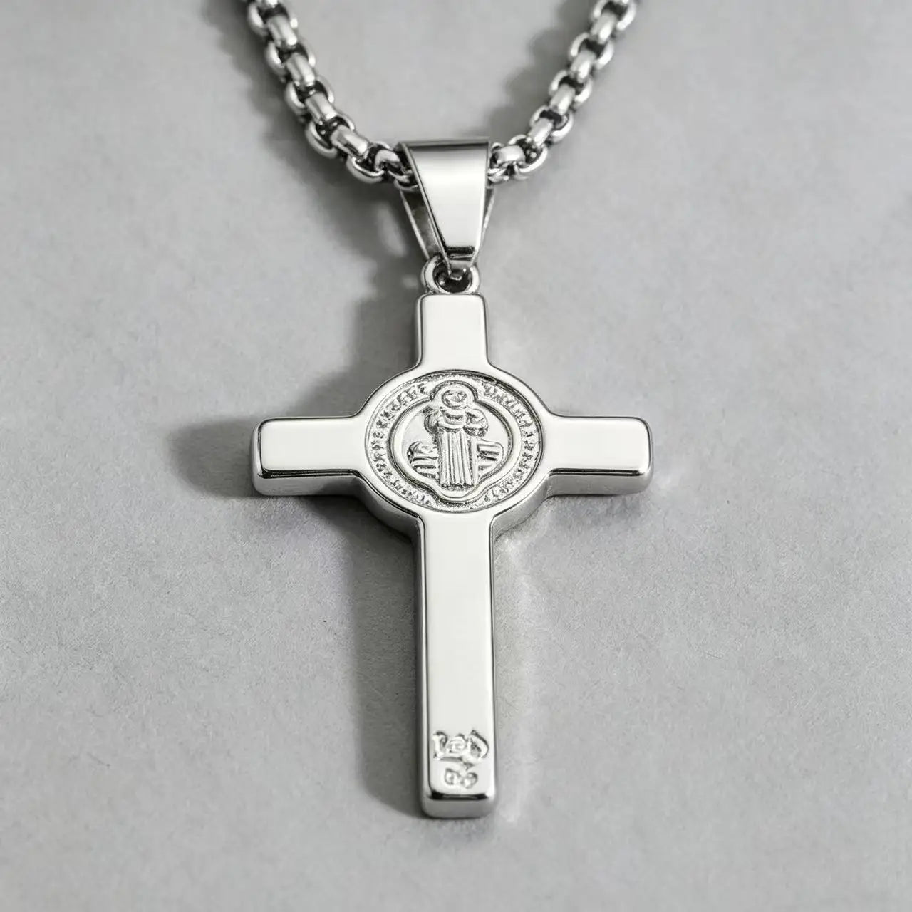 Cross Saint Benedict Steel Pendant Cruz San