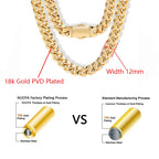 Stainless Steel Cuban Chain Necklace 12MM