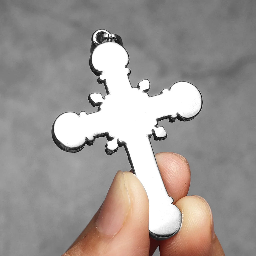 Jesus Cross Pendant Necklace — Stainless Steel