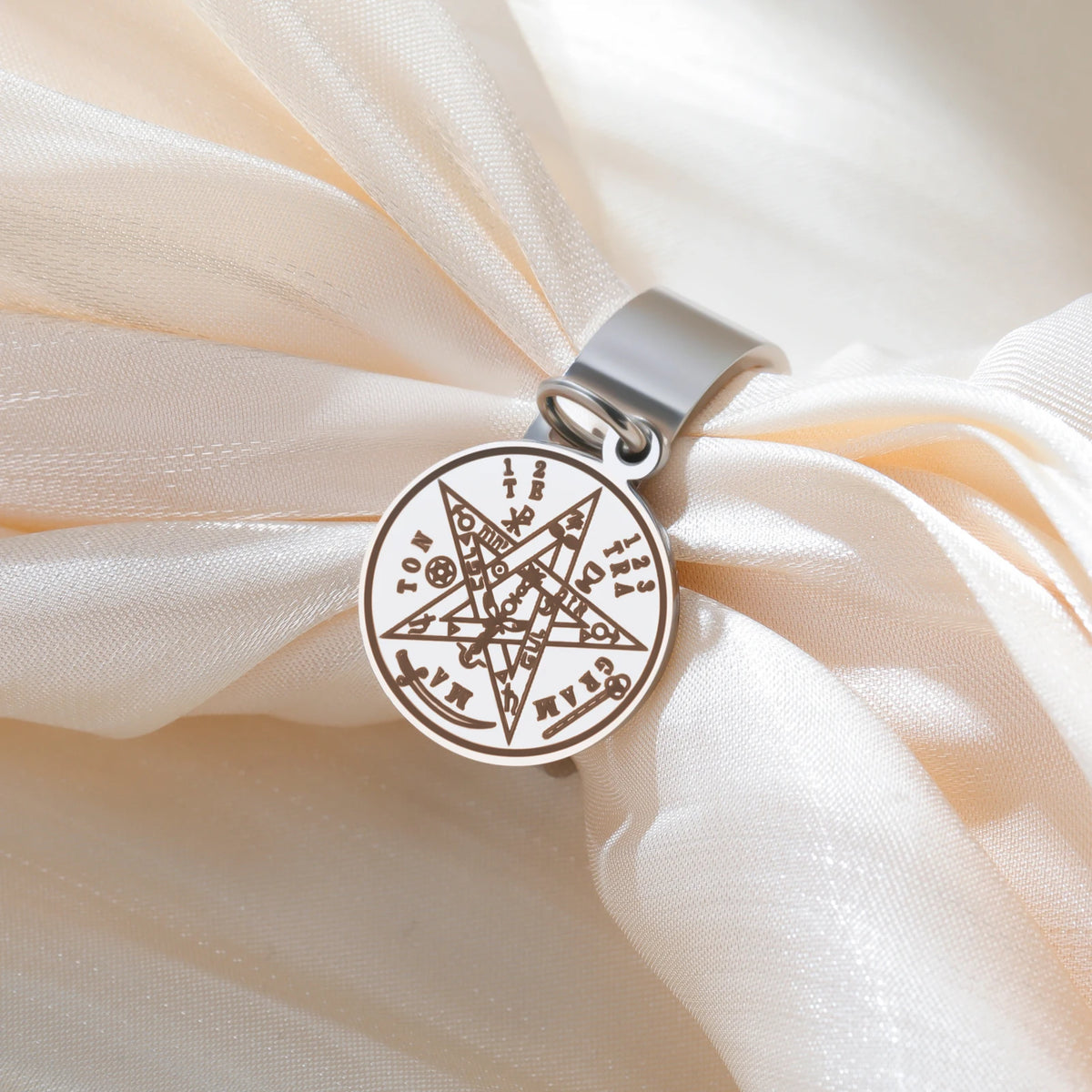 Tetragrammaton Solomon 21 Pentagram Ring Stainless Steel Vintage Kabbalah Witchcraft Wiccan Gift For Men Women