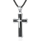 Double-Layer Cross Stainless Steel Pendant Necklace