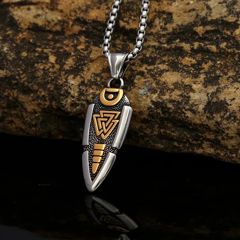 Viking Spear Stainless Steel Pendant Necklace