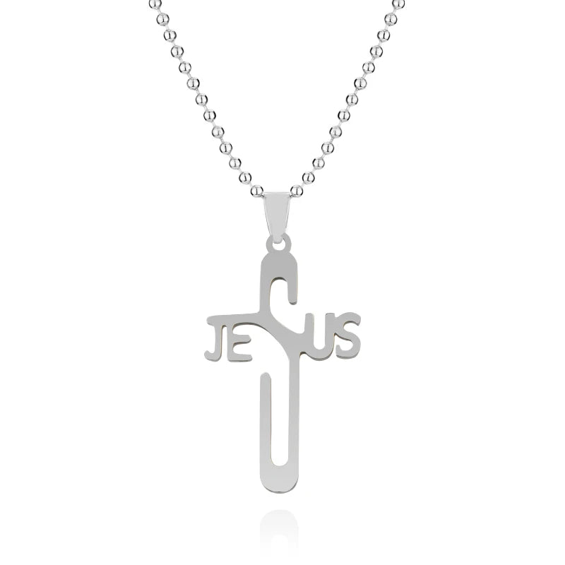 Anime Cross Chain Pendant Necklace — Zinc Alloy