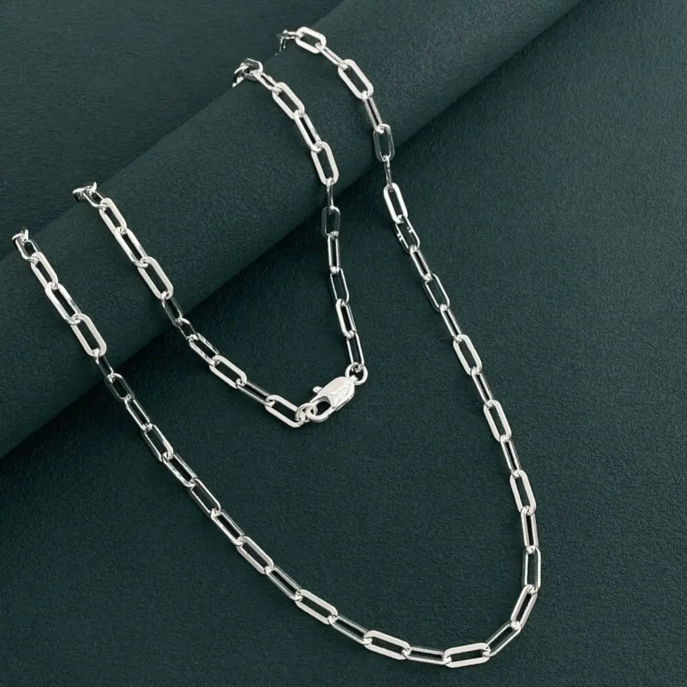 New Original 925 sterling Silver gorgeous 4MM fit pendant chain necklace for women fashion wedding party Costume