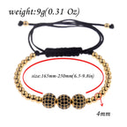 Luxury Micro Pave CZ 8mm Disco Charm Men Bracelet Classic Hematite Beaded Woven Bracelets Bileklik Women Jewelry