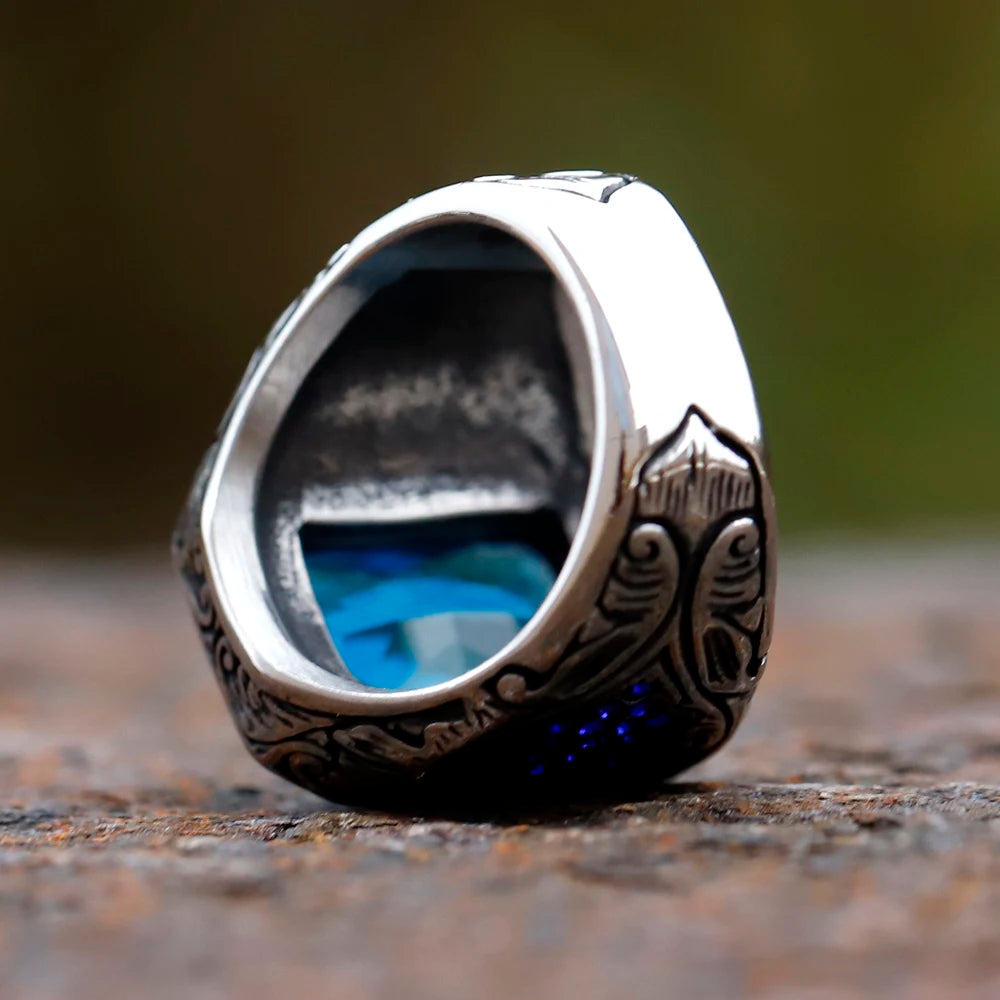 Turkish Iced Out CZ Stone Ring — Stainless Steel