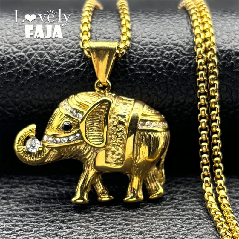 Iced Out Steel Pendant Lovely Faja Rhinestone