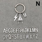 Fashion A-Z Letter Charm Lightning Bolt Plug Electrician Keychain for Electrical Worker Bag Car Keyring Gifts