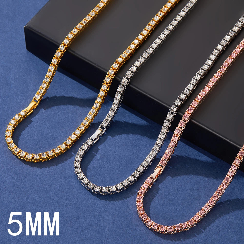 4mm Tennis Chain Necklace & Bracelet Set — Two-Tone