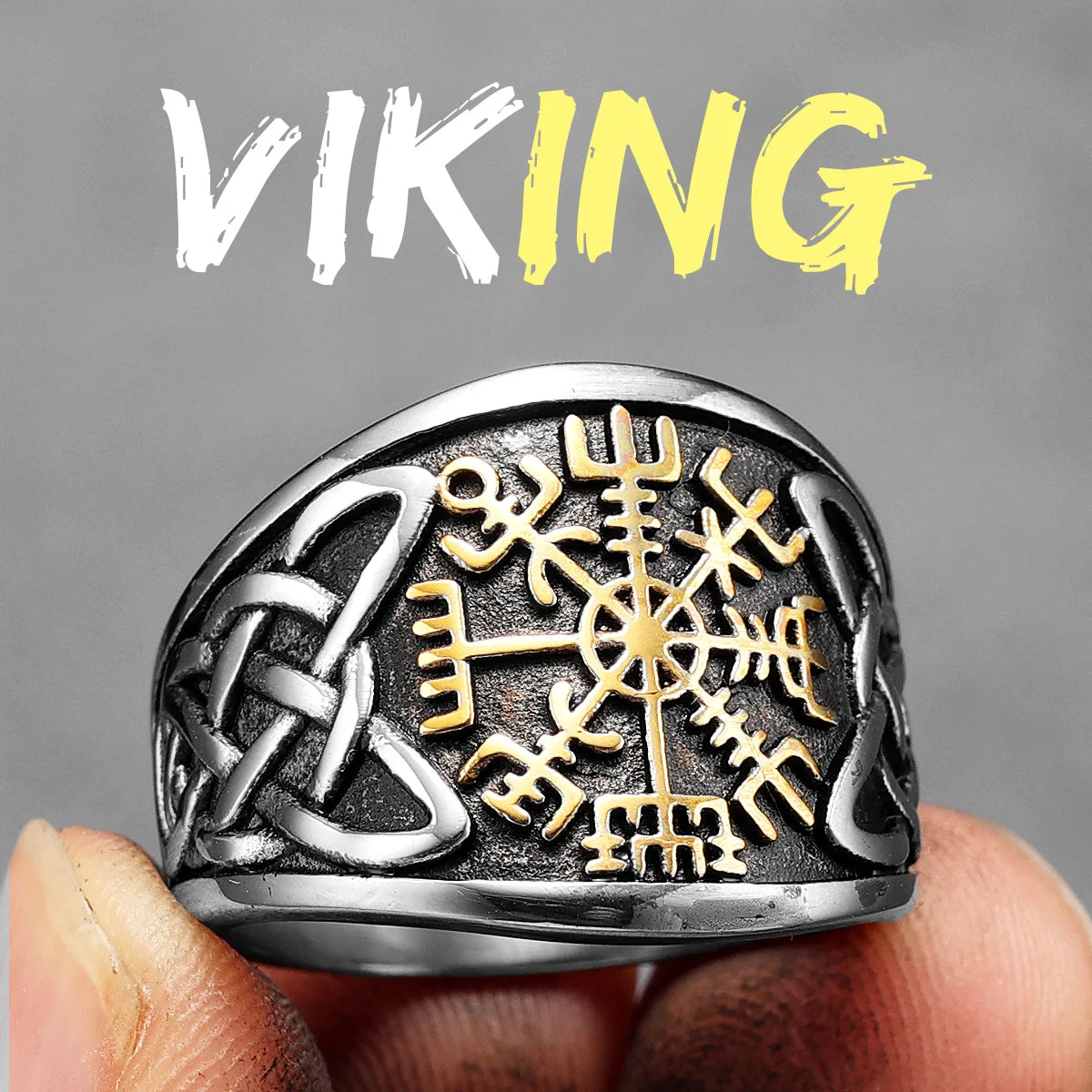 Compass Celtic Ring — Stainless Steel