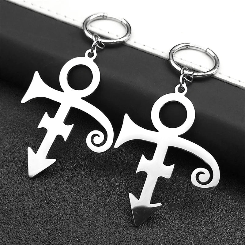Steampunk Steel Earrings Rip Memorial Symbol Love