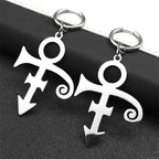 Steampunk Steel Earrings Rip Memorial Symbol Love